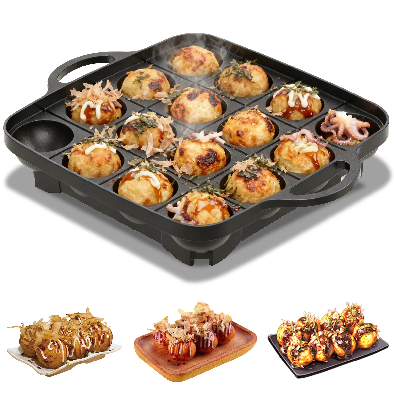 Takoyaki Grill Plate - Panela Takoyaki com 16 Furos em