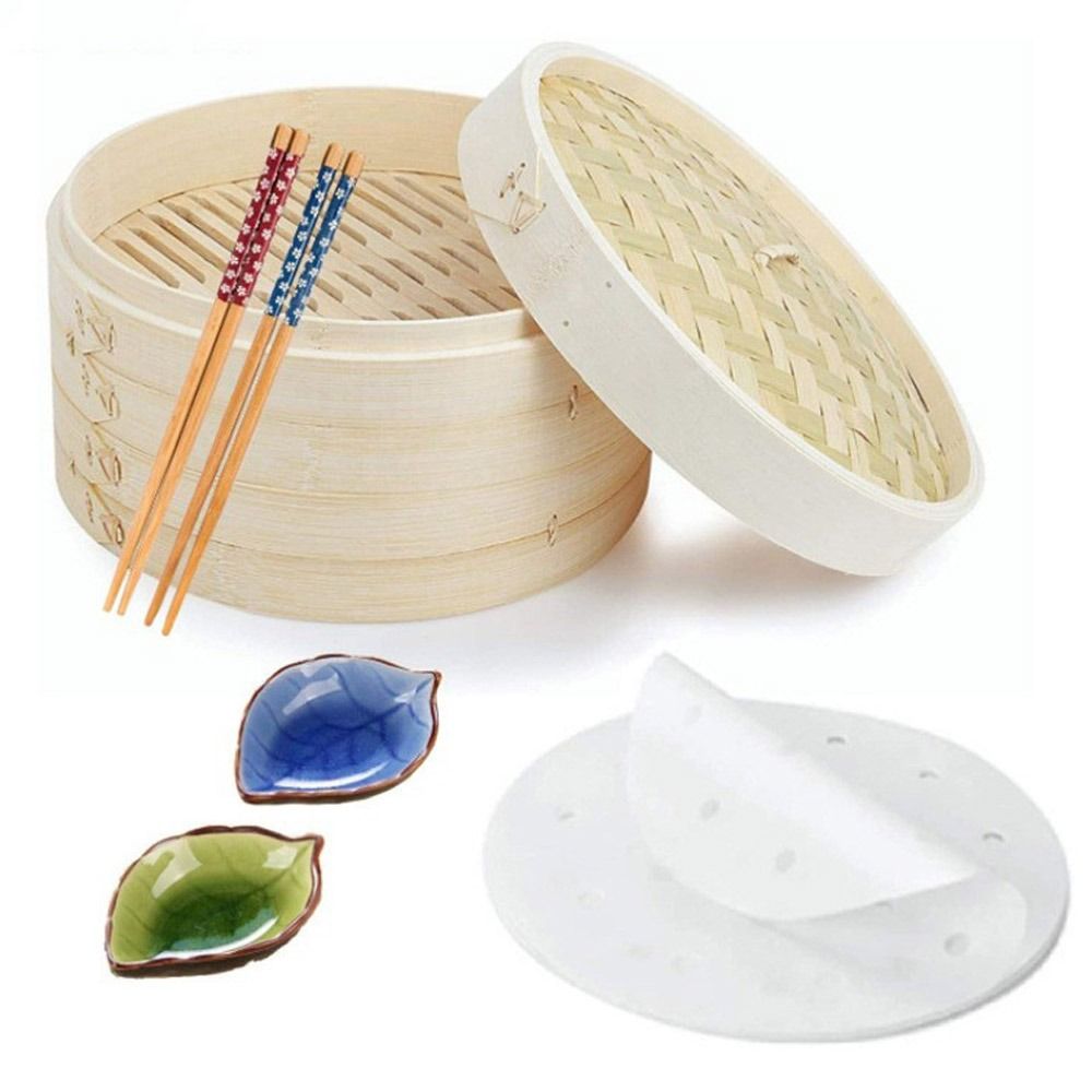 Bao Steamer Bamboo - Cesto de Bambu para Cozinhar Dim