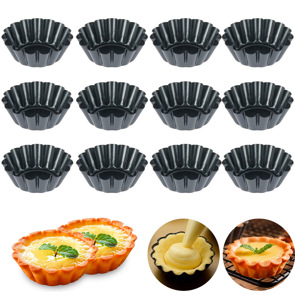 Egg Waffle Pan - 12 pçs pan molde tart quiche