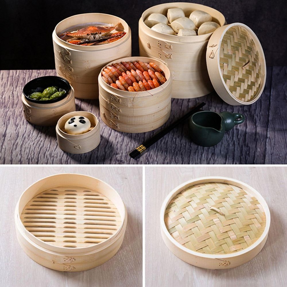 Bao Steamer Bamboo - Cesta De Vapor De Bambu Com