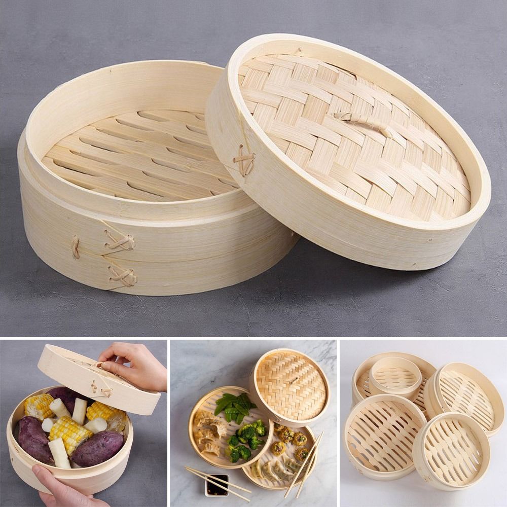 Bao Steamer Bamboo - Cesto de Bambu para Cozinhar com