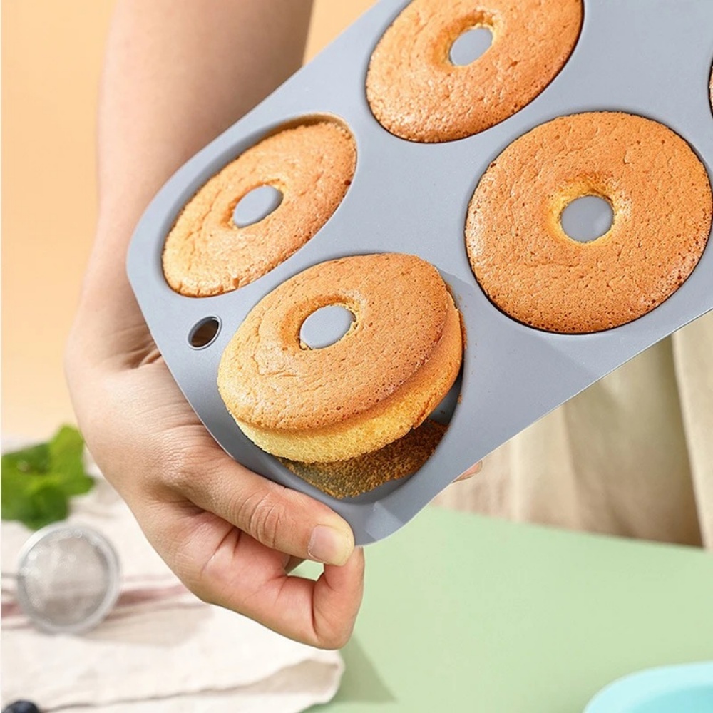 Donut Mold Silicone - Forma de Silicone Antiaderente com 6