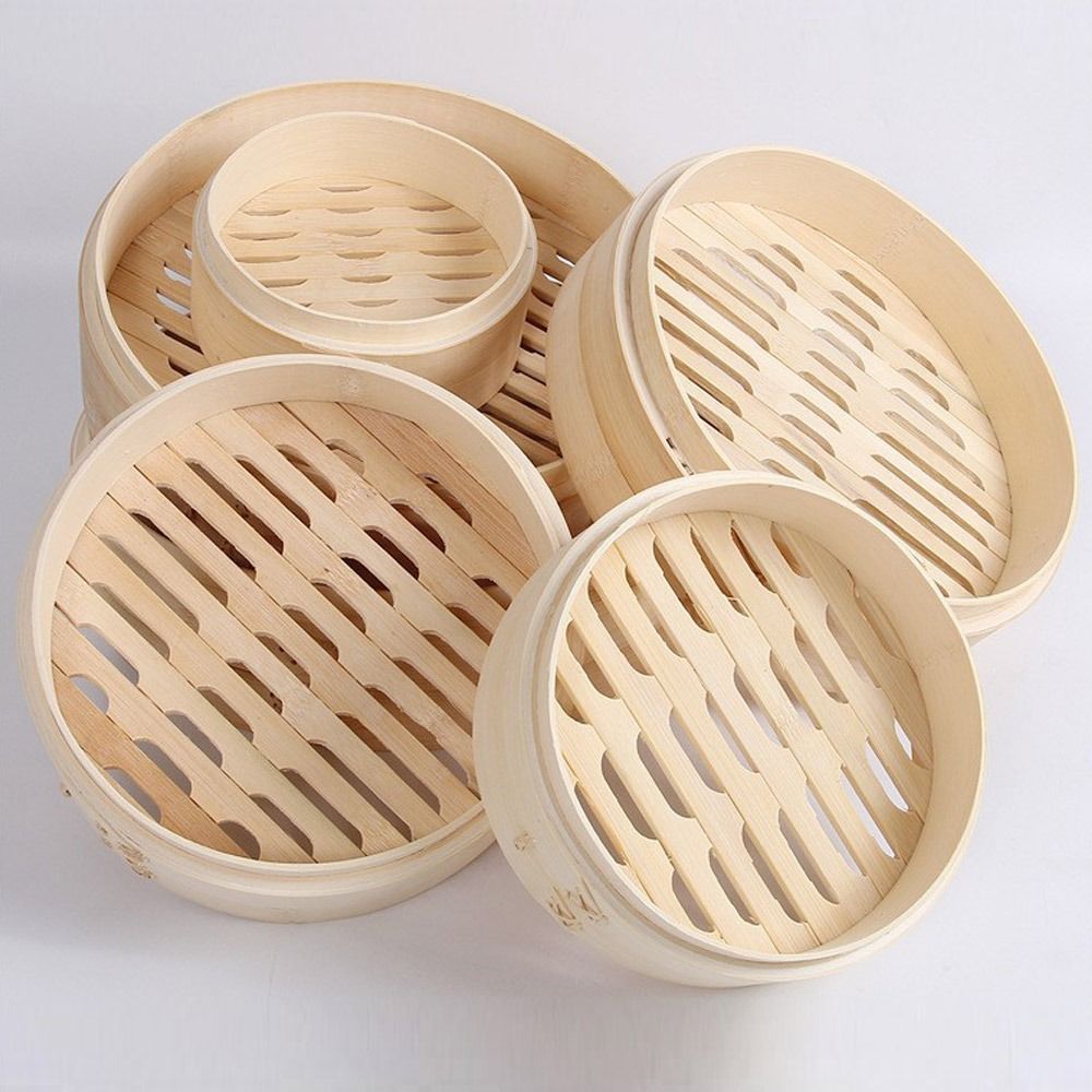 Bao Steamer Bamboo - Vaporera Chinesa de Bambu com Tampa,