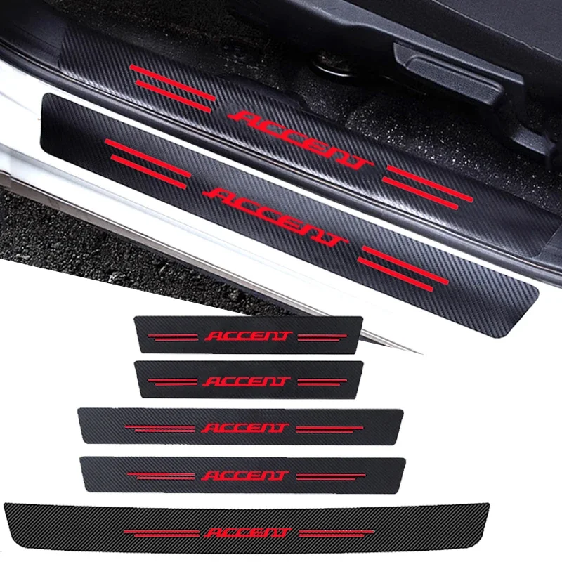 Crepe Pan Carbon - Estilo do carro limiar da porta