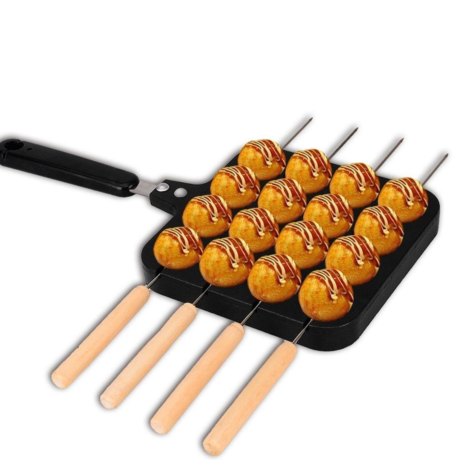 Takoyaki Grill Plate - Chapa de Grelhar Takoyaki com Garfos,