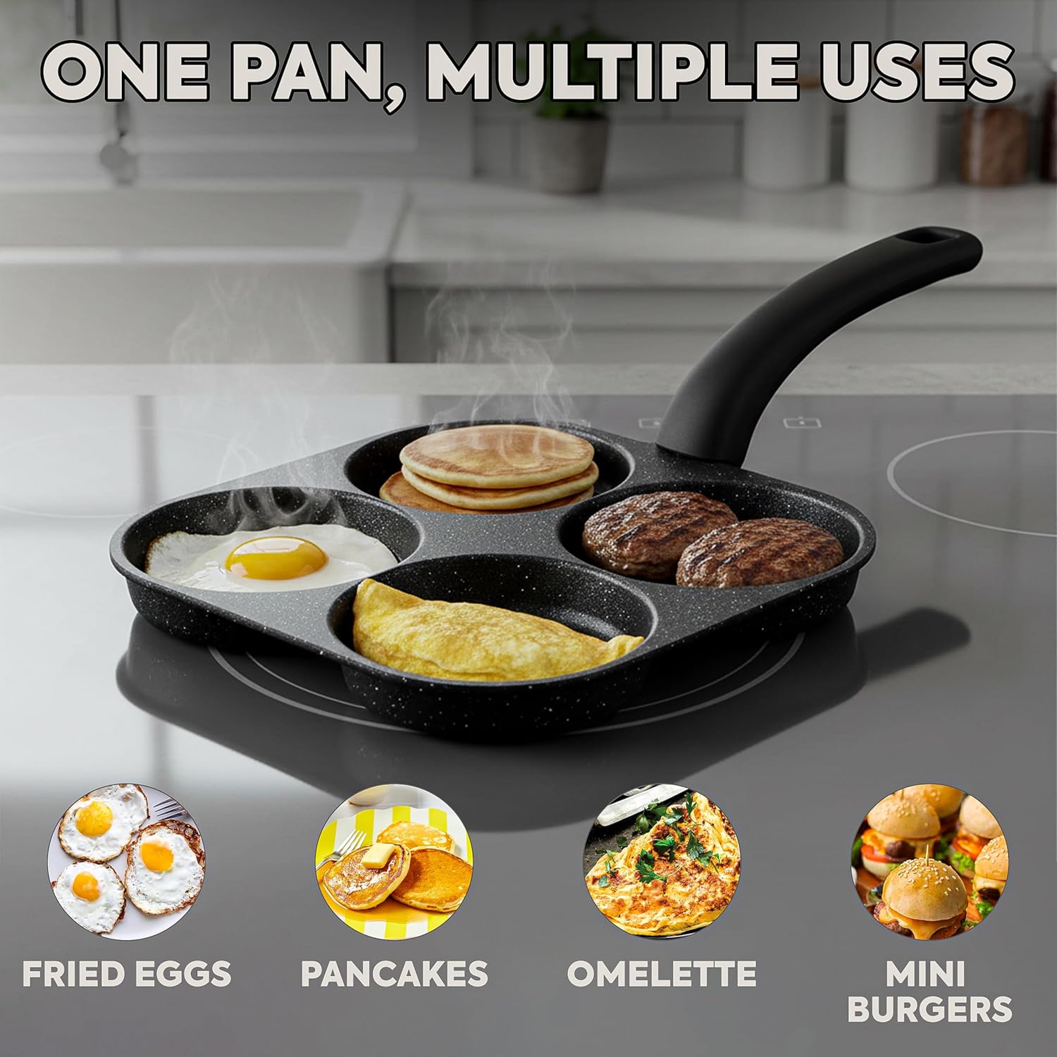 Egg Waffle Pan - Panela Antiaderente para Fritar Ovos e