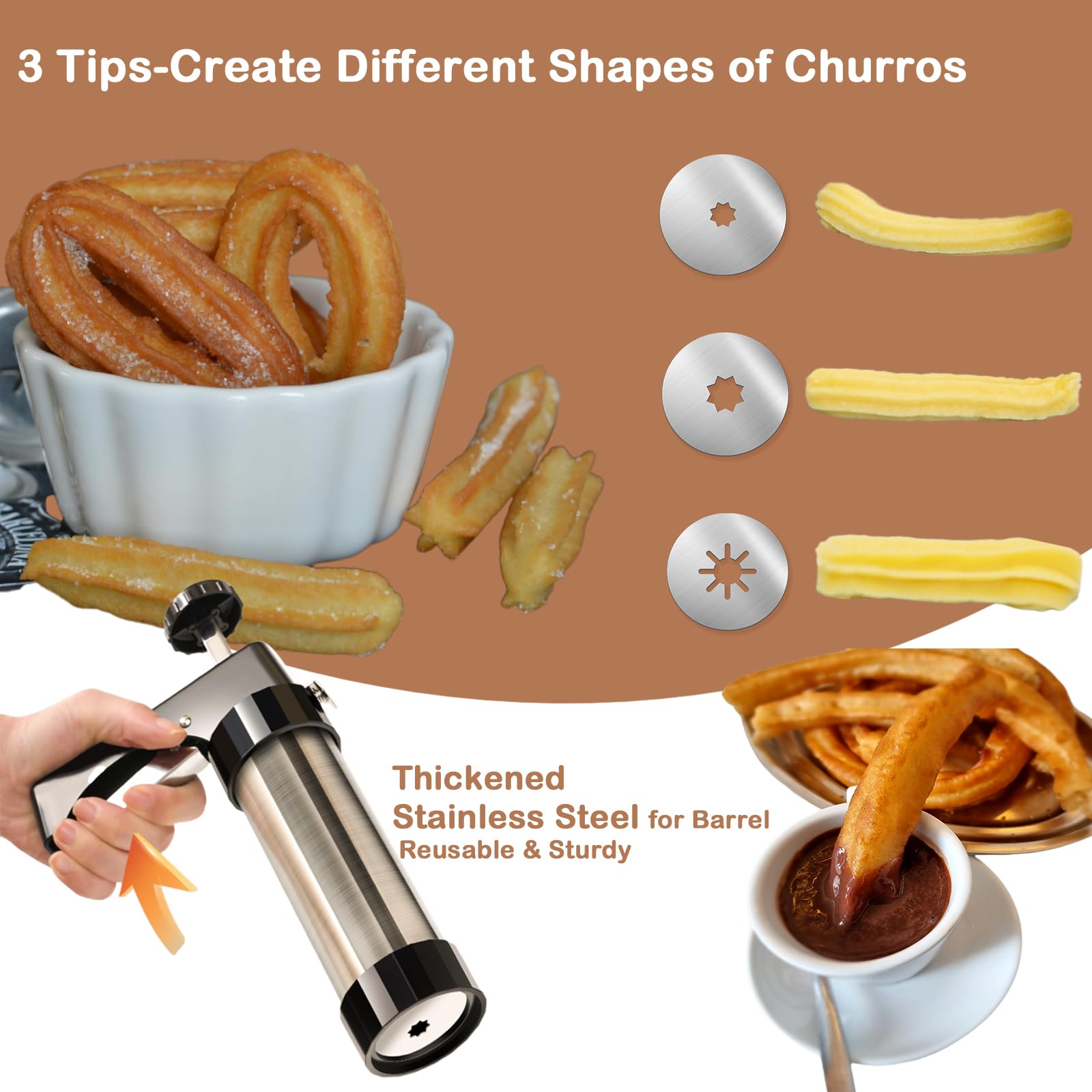 Máquina tradicional de fazer c - Churros Maker Gun avaliação e preço
