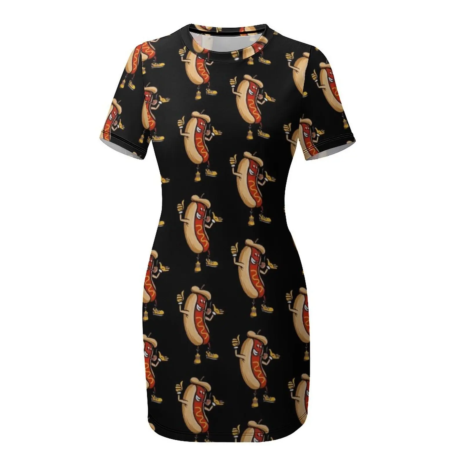 Vestido Engraçado de Manga Cur - Hot Dog Press avaliação e preço