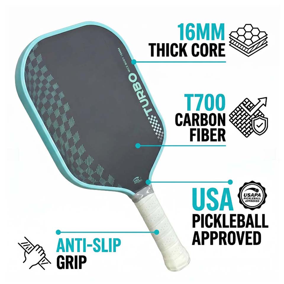 Raquete de Pickleball TURBO T7 - Crepe Pan Carbon avaliação e preço