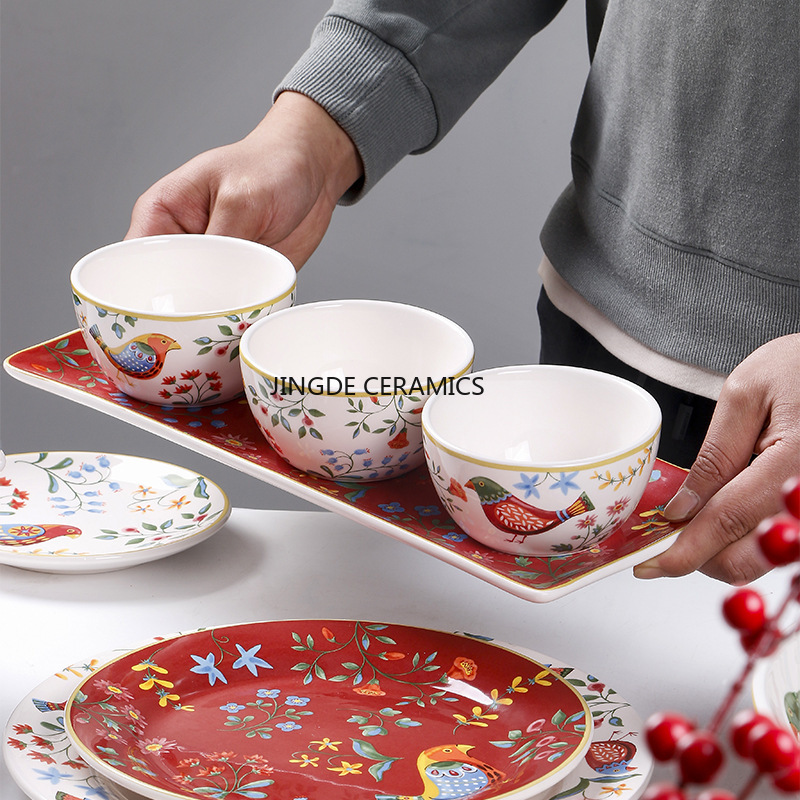 1pc europeu cerâmica flor verm - Dim Sum Basket avaliação e preço