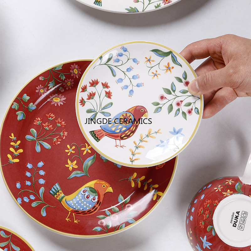 1pc europeu cerâmica flor verm - Dim Sum Basket avaliação e preço